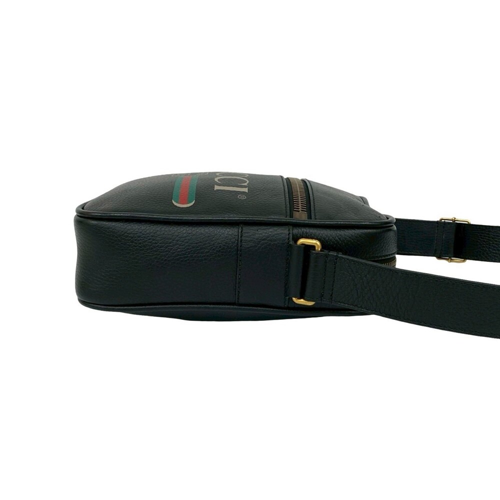 GUCCI Black Leather Pochette Shoulder Bag - Picture 6 of 10